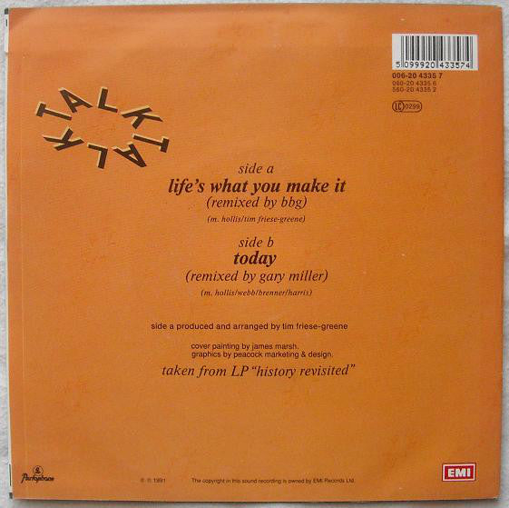 Talk Talk : Life's What You Make It (Remix ´91) (7", Single)