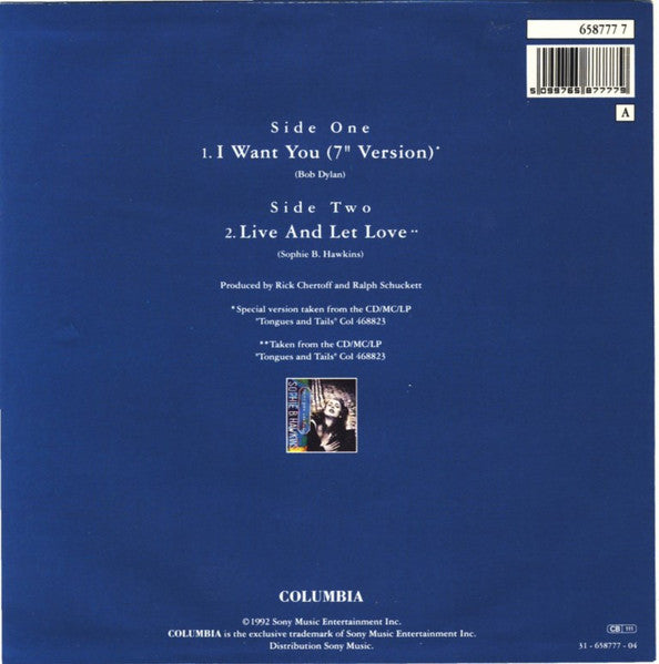 Sophie B. Hawkins : I Want You (7", Single)