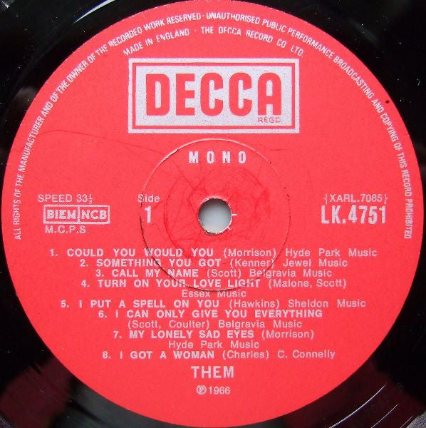 Them (3) : Again (LP, Album, Mono, RE)