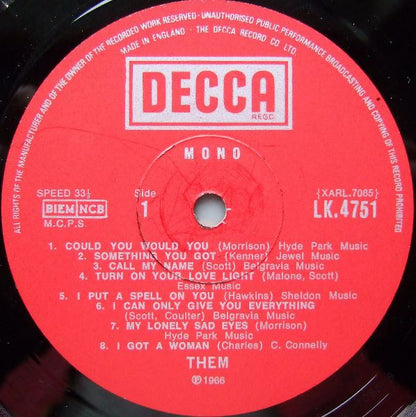 Them (3) : Again (LP, Album, Mono, RE)