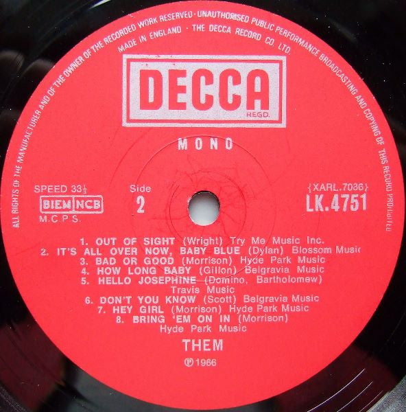 Them (3) : Again (LP, Album, Mono, RE)
