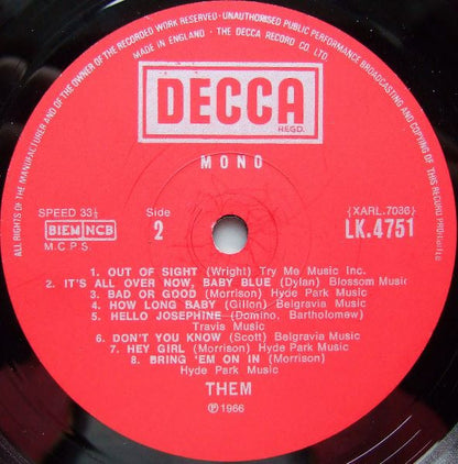 Them (3) : Again (LP, Album, Mono, RE)