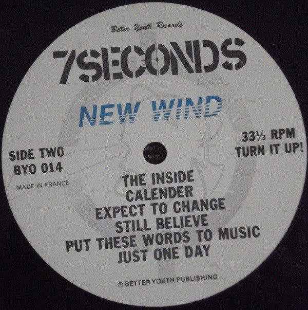 7 Seconds : New Wind (LP, Album, Whi)