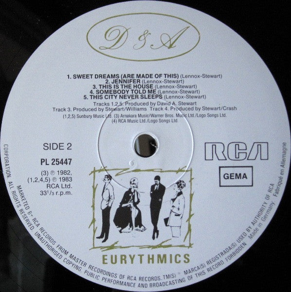 Eurythmics : Sweet Dreams (Are Made Of This) (LP, Album)