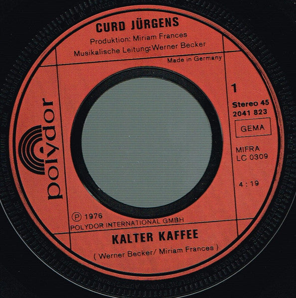 Curd Jürgens : Kalter Kaffee (7", Single)