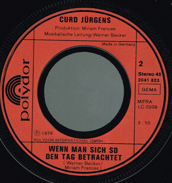 Curd Jürgens : Kalter Kaffee (7", Single)