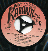 Georg Kreisler : Das Testament Des Dr. Kreisler (7", EP, Mono)