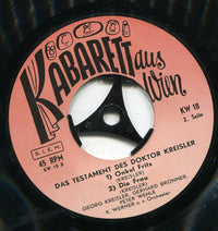 Georg Kreisler : Das Testament Des Dr. Kreisler (7", EP, Mono)