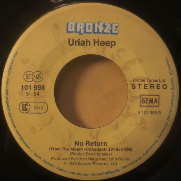 Uriah Heep : Love Stealer / No Return (7", Single)
