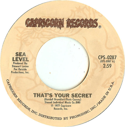 Sea Level : That's Your Secret (7", Styrene, Pit)