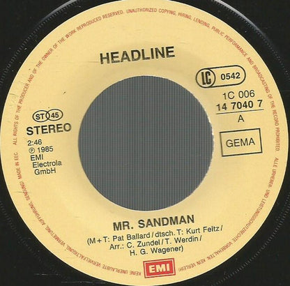 Headline (3) : Mr. Sandman (7", Single)