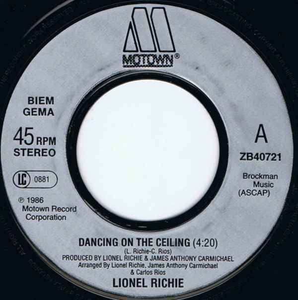 Lionel Richie : Dancing On The Ceiling (7", Single, Inj)