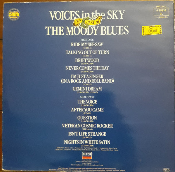 The Moody Blues : Voices In The Sky: The Best Of The Moody Blues (LP, Comp)