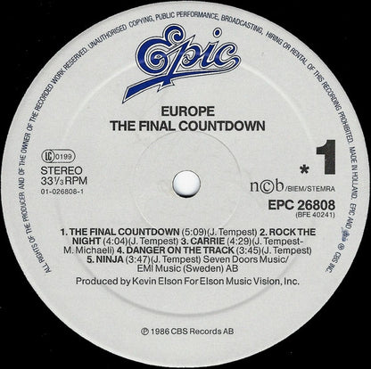 Europe (2) : The Final Countdown (LP, Album, Emb)