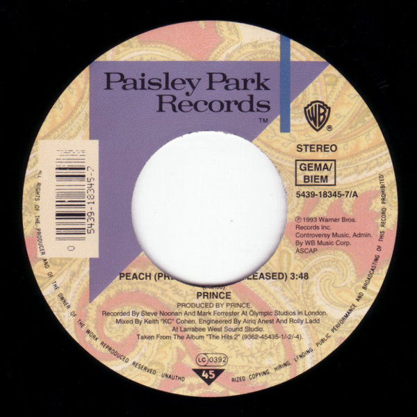 Prince : Peach (7", Single, Lar)