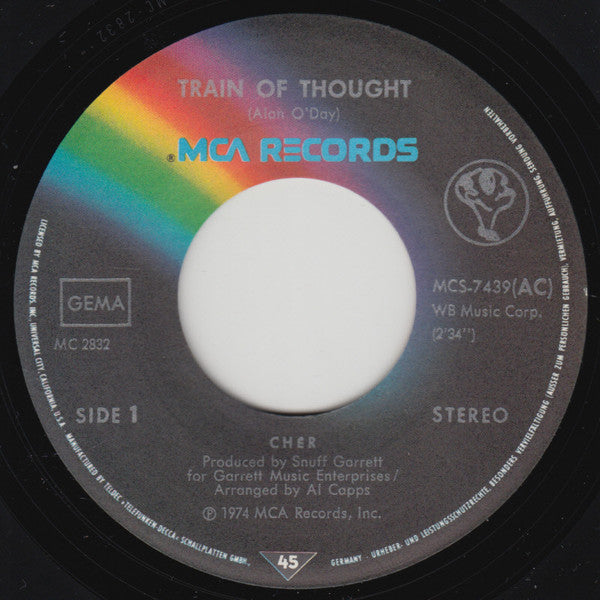 Cher : Train Of Thought / Dixie Girl (7", Single)