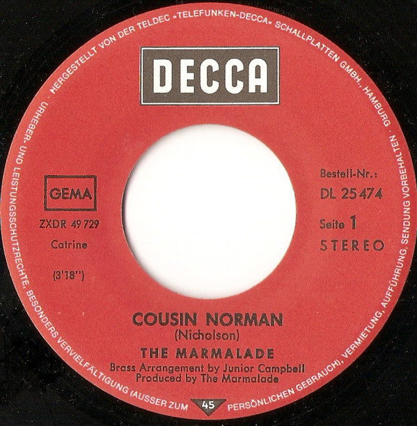 The Marmalade : Cousin Norman (7", Single)