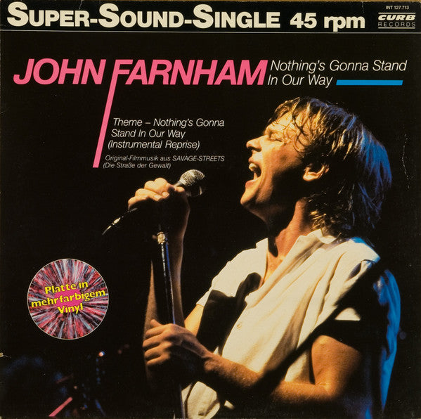 John Farnham : Nothing's Gonna Stand In Our Way (12", Single, Ltd, Mar)