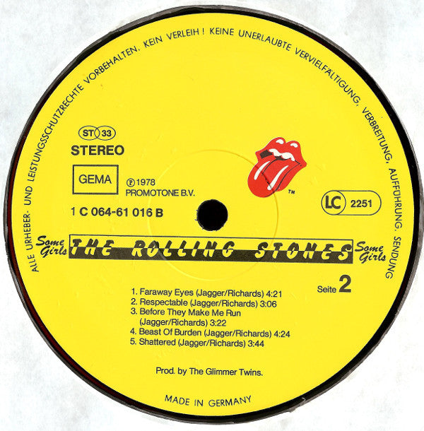 The Rolling Stones : Some Girls (LP, Album, Blu)