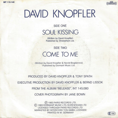 David Knopfler : Soul Kissing (7", Single)
