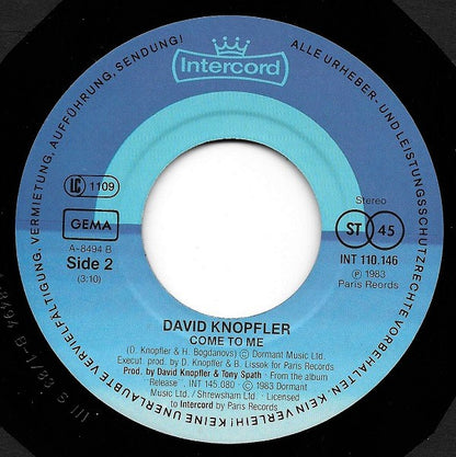 David Knopfler : Soul Kissing (7", Single)