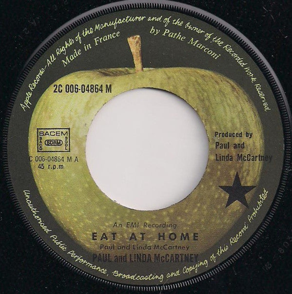 Paul & Linda McCartney : Eat At Home (7", Single, Mono)