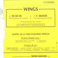 Wings (2) : Hi, Hi, Hi / C Moon (7", Single)