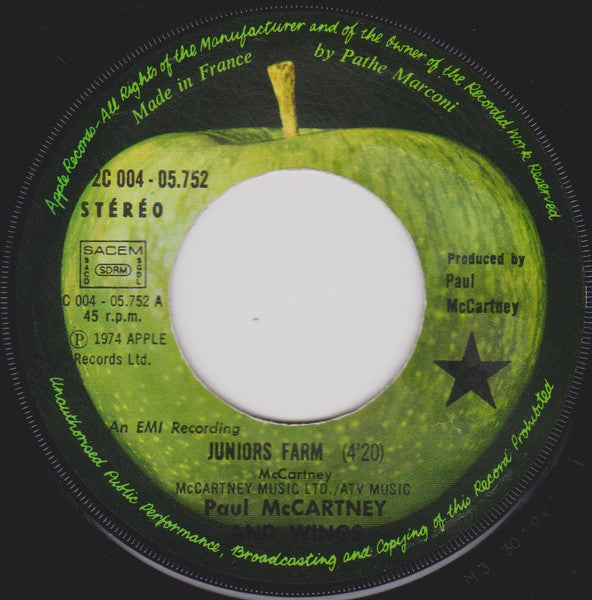 Paul McCartney & Wings* : Junior's Farm (7", Single)