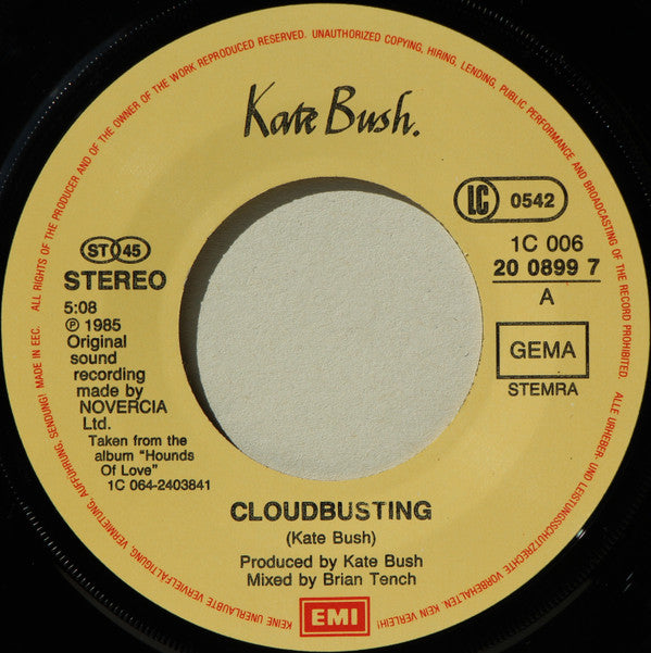Kate Bush : Cloudbusting (7", Single)