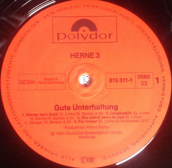 Herne 3 : Gute Unterhaltung (LP, Album)