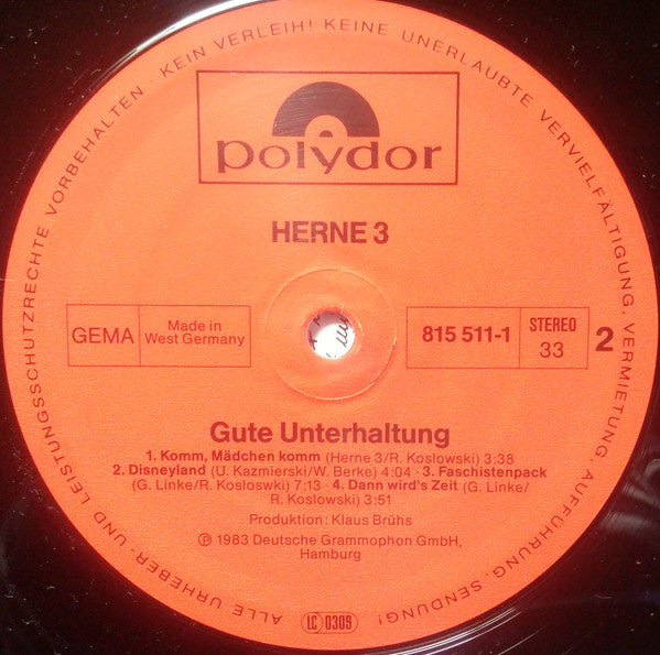 Herne 3 : Gute Unterhaltung (LP, Album)