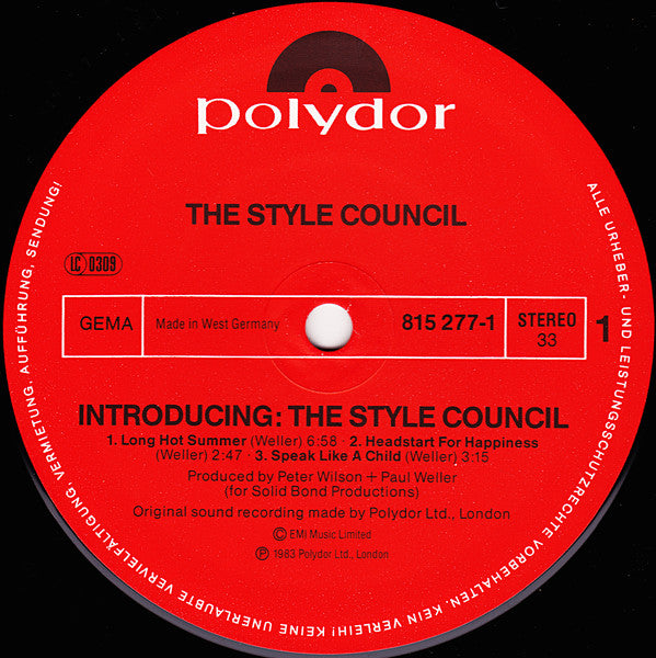 The Style Council : Introducing: The Style Council (LP, MiniAlbum)