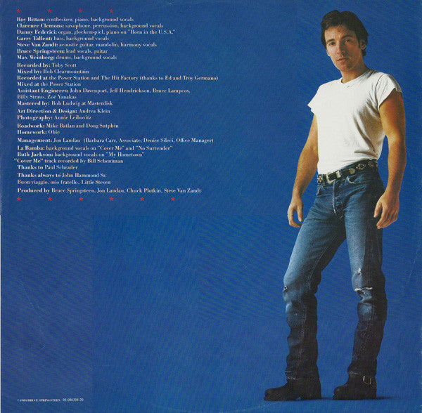 Bruce Springsteen : Born In The U.S.A. (LP, Album, RE, RP, Red)