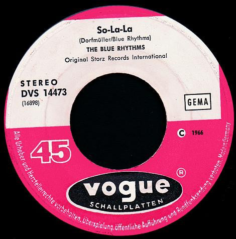The Blue Rhythms : So-La-La - Ha-Ha-Ha (7", Single)