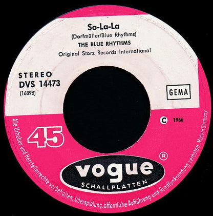 The Blue Rhythms : So-La-La - Ha-Ha-Ha (7", Single)