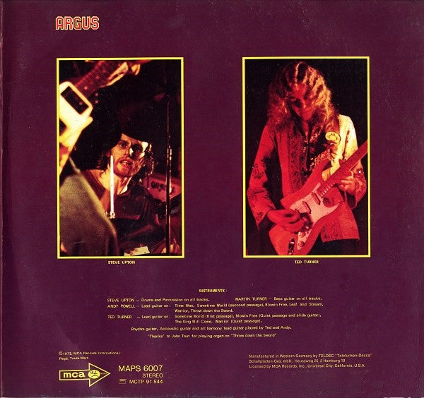 Wishbone Ash : Argus (LP, Album, RE, Gat)