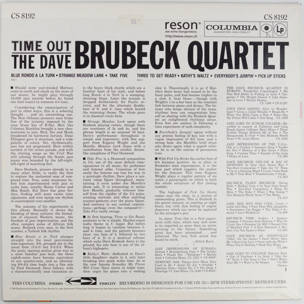 The Dave Brubeck Quartet : Time Out (LP, Album, RE, RM, 180)