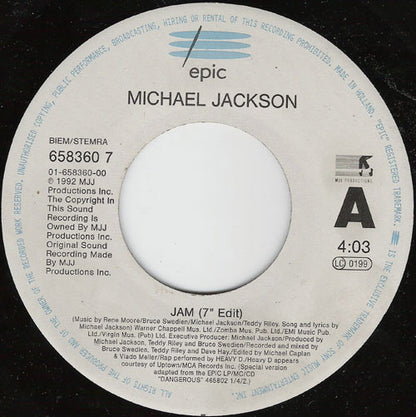 Michael Jackson : Jam (7", Single)