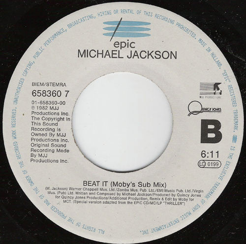 Michael Jackson : Jam (7", Single)