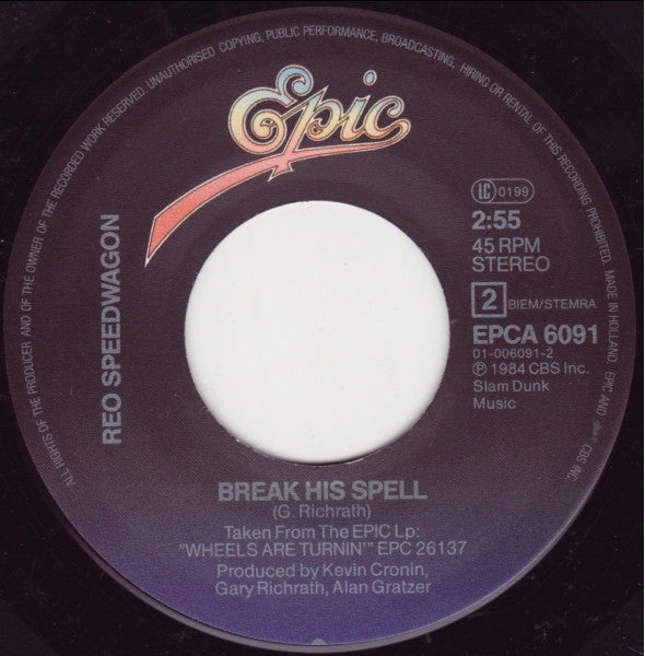 REO Speedwagon : Can't Fight This Feeling (7", Single)