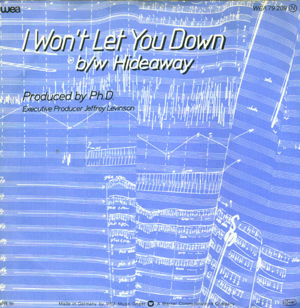 Ph.D. : I Won't Let You Down (7", Single)