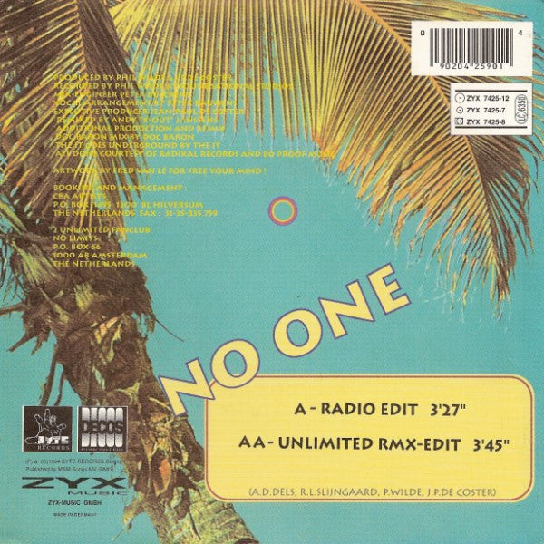 2 Unlimited : No One (7")