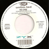 2 Unlimited : No One (7")