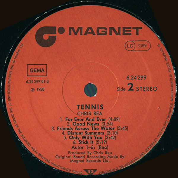 Chris Rea : Tennis (LP, Album)