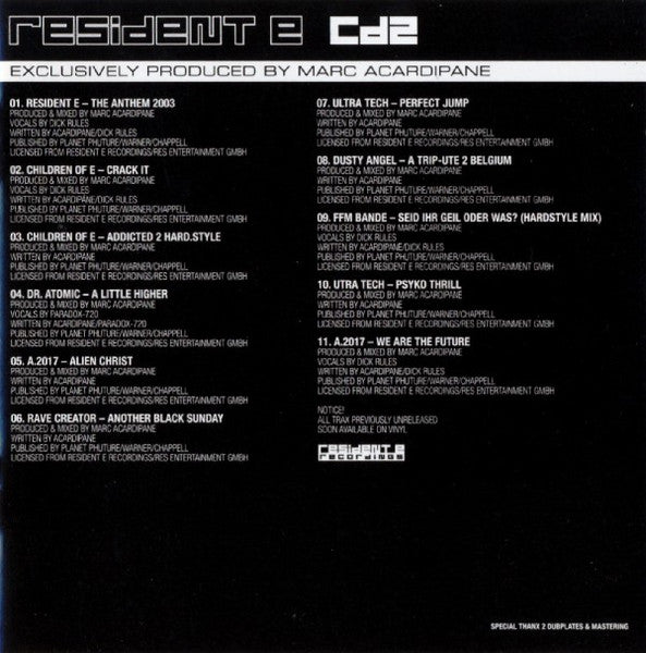 Marc Acardipane : Resident E - Episode X (2xCD, Comp, Copy Prot., Mixed)