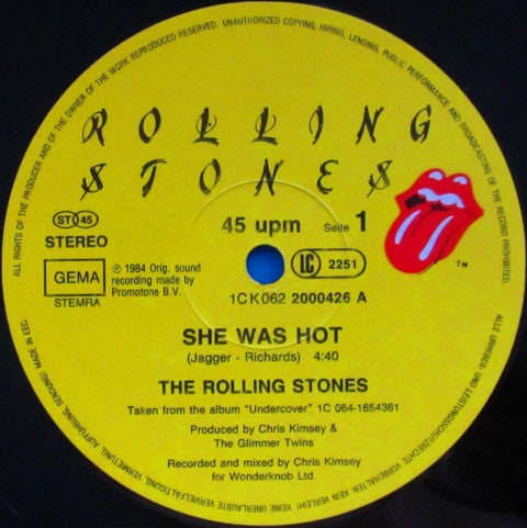 Rolling Stones* : She Was Hot (12", Maxi)