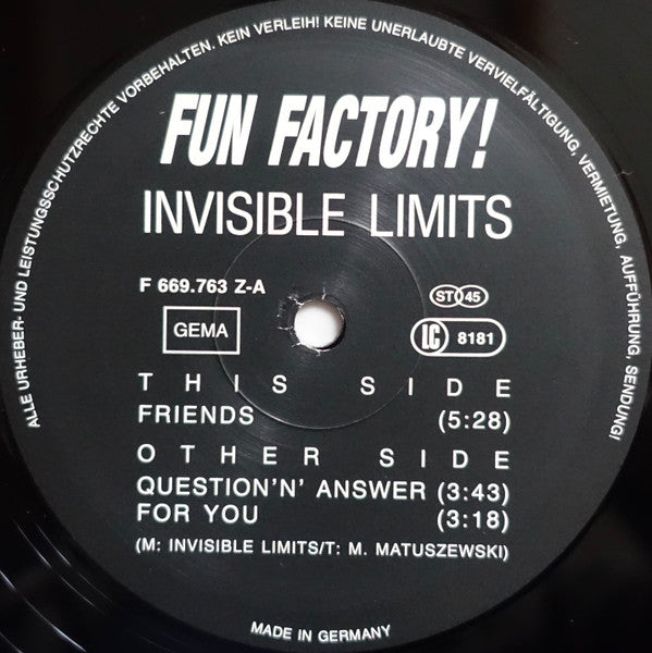 Invisible Limits : Friends (12")