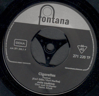 Anita Lindblom : Cigarettes (7", Single, Mono)