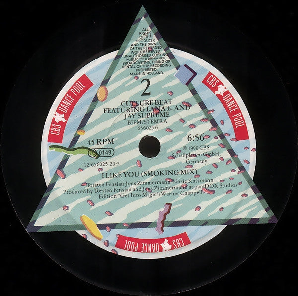 Culture Beat Featuring Lana E. And Jay Supreme : I Like You (12", Maxi)