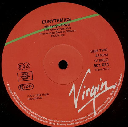 Eurythmics : Julia / Ministry Of Love (12", Single)